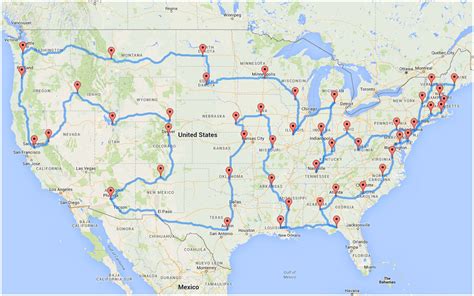 MAP Road Trip Map Of Us